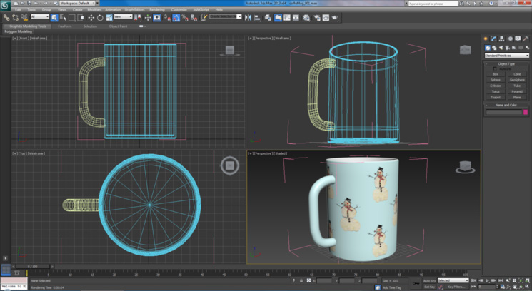 Screenshot of 3DS Max's working environment