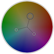 three color triadic color wheel