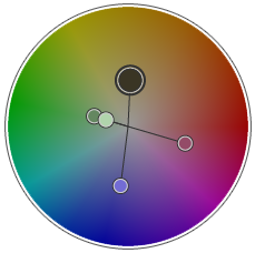 five color quadratic color wheel