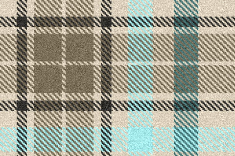 Beige plaid with sky accent