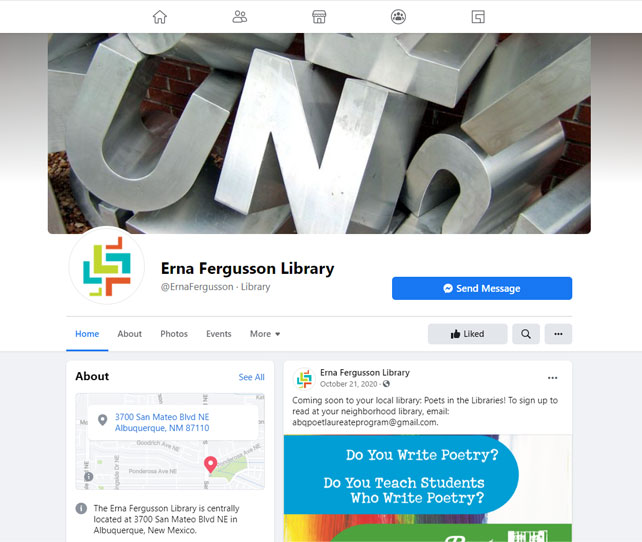 Image from the Erna Fergusson Library Facebook page