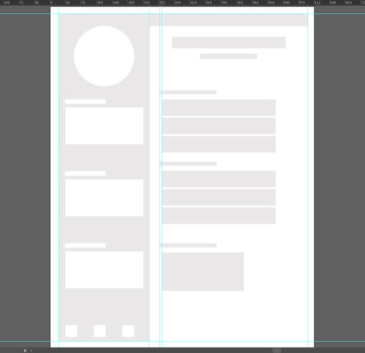 Screenshot of an example of a resume wireframe