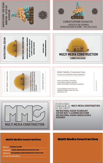 screenshot of our business cards at stage 2