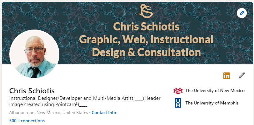 screenshot of Christopher Schiotis' LinkedIn profile