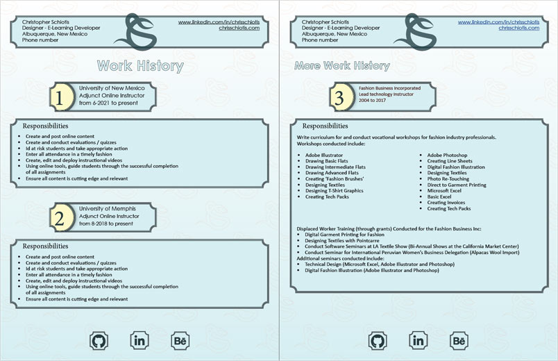 Example of a successfully completed resume using this instruction