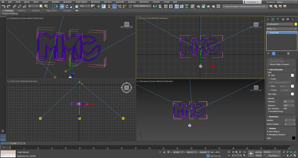 Screenshot of the Multi Media logo in 3DS Max